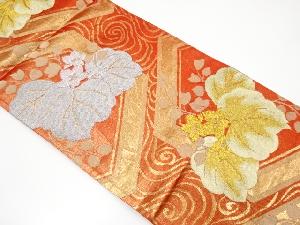 アンティーク　亀甲に流水・桐模様織り出し袋帯（材料）